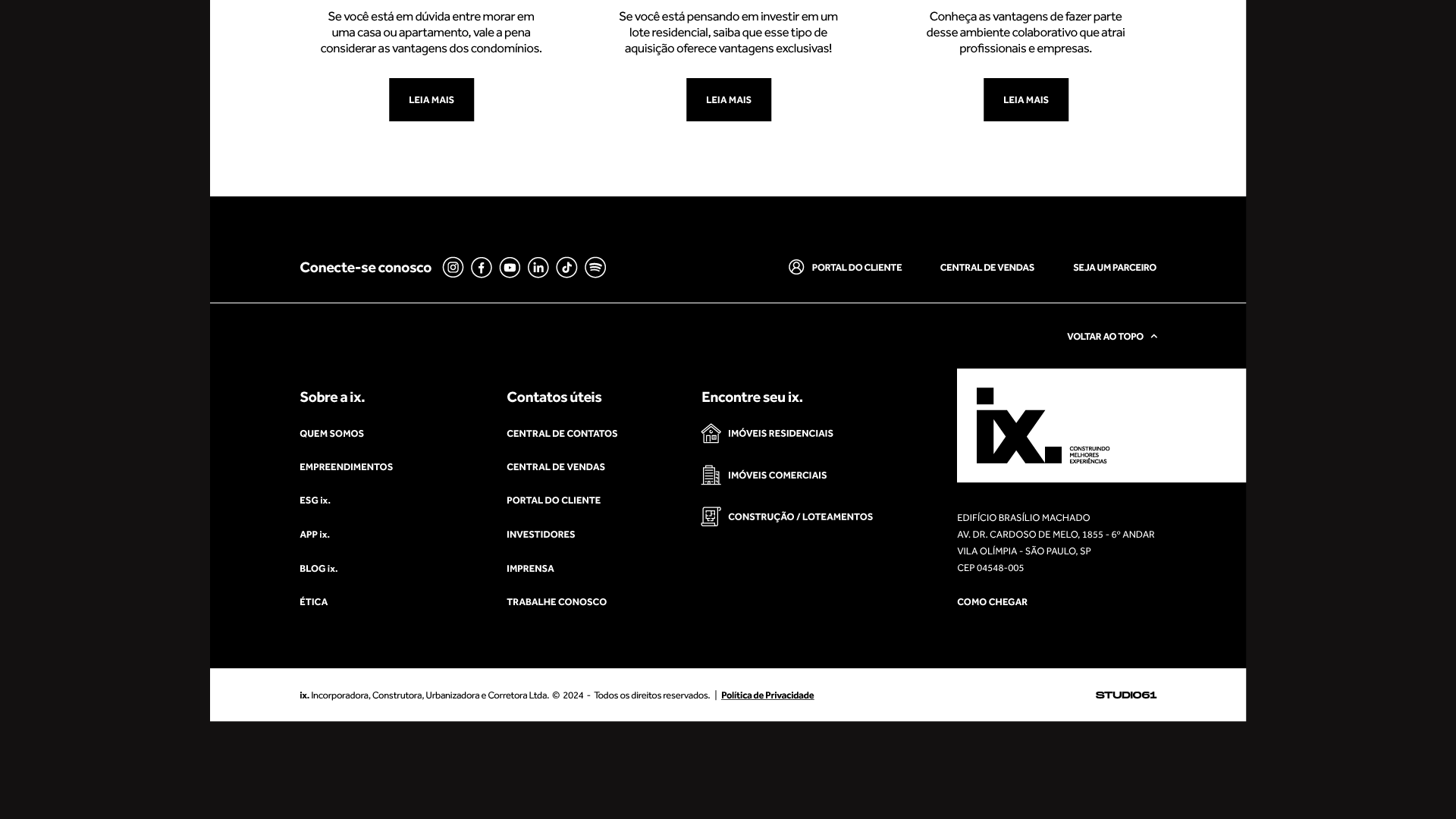 Ix. Incorporadora by Studio61 Design & Marketing Digital